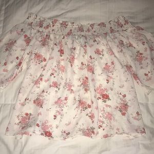 F21 flowery off the shoulder top